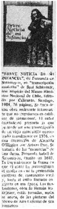 "Breve noticia de mi infancia".