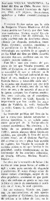 La edad del oro en Chile