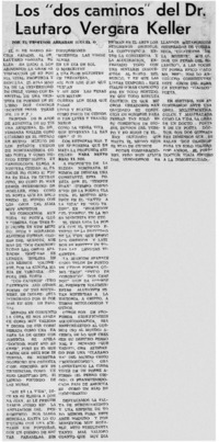 Los "dos caminos" del dr. Lautaro Vergara Keller