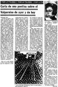 Carta de una poetisa sobre el Valparaíso de ayer y de hoy
