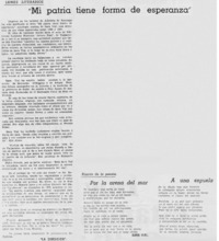 "Mi patria tiene forma de esperanza".