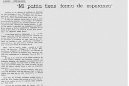 "Mi patria tiene forma de esperanza".