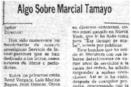 Algo sobre Marcial Tamayo