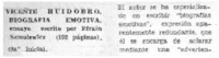 Vicente Huidobro, biografía emotiva