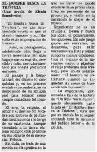 El hombre busca la tristeza