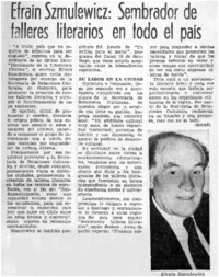 Efraín Szmulewicz: sembrador de talleres literarios en todo el país