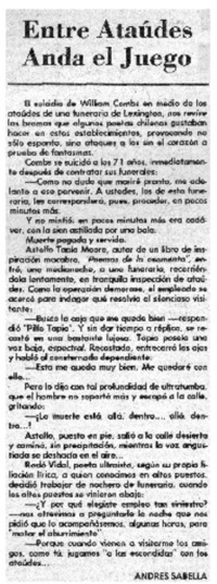 Entre ataúdes anda el juego