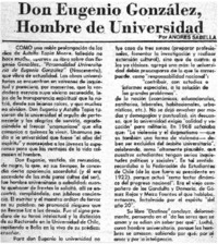 Don Eugenio González, hombre de Universidad