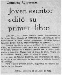 Jóven escritor editó su primer libro