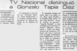 Tv Nacional distinguió a Gonzalo Tapia Díaz.