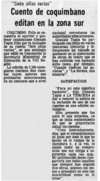 Cuento de coquimbano editan en la zona sur.