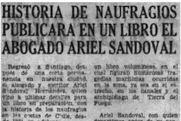 Historia de naufragos publicara en un libro el abogado Ariel Sandoval.