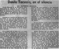 Danilo Tacussis, en el silencio