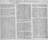 Pablo Neruda, breve cronología