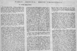 Pablo Neruda, breve cronología