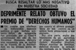 Deprimente relato obtuvo el premio de "Derechos Humanos".
