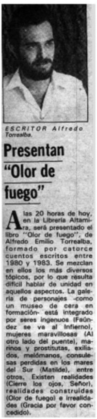 Presentan "Olor de fuego."