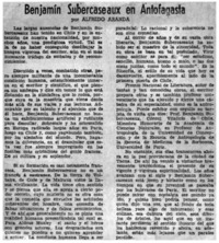 Benjamín Subercaseaux en Antofagasta