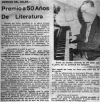 Premio a 50 años de literatura : [entrevistas]