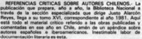 Referencias críticas sobre autores chilenos.