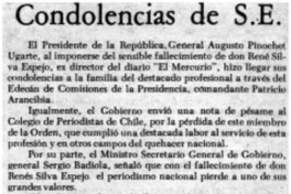 Condolencias de S.E.