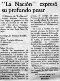 "La Nación" expresó su profundo pesar
