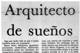 Arquitecto de sueños.