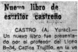 Nuevo libro de escritor castreño