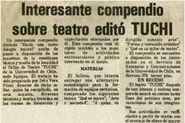 Interesante compendio sobre teatro editó TUCHI.