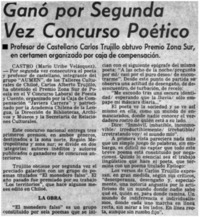 Ganó por segunda vez concurso poético