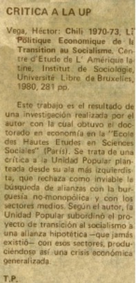 Crítica a la UP