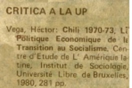 Crítica a la UP