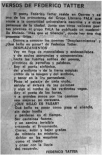 Versos de Federico Tatter.