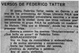 Versos de Federico Tatter.