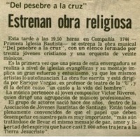 Estrenan obra religiosa.