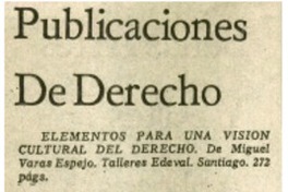 Elementos para una visión cultural del derecho.