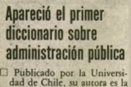 Apareció el primer diccionario sobre administración pública.