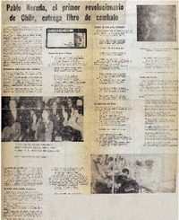 Pablo Neruda, el primer revolucionario de Chile, entrega libro de combate