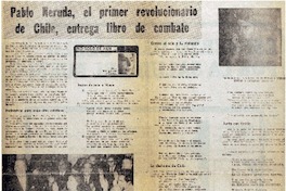 Pablo Neruda, el primer revolucionario de Chile, entrega libro de combate