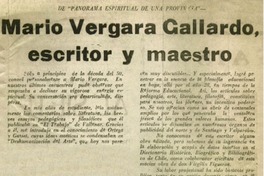 Mario Vergara Gallardo, escritor y maestro