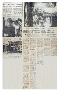 Dolor y consternación ante la muerte del Premio Nobel chileno.