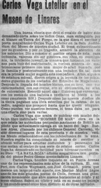 Carlos Vega Letelier en el Museo de Linares.