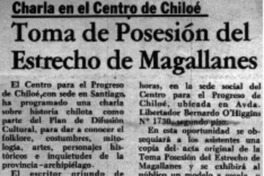 Toma de poesesión del Estrecho de Magallanes.