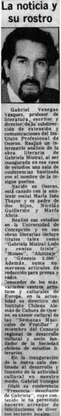 La noticia y su rostro.