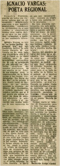 Ignacio Vargas: poeta regional