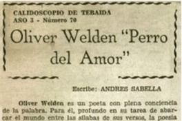 Oliver Welden "perro del amor"