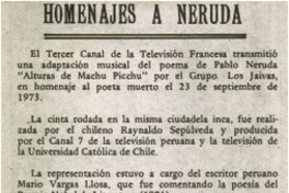 Homenajes a Neruda.