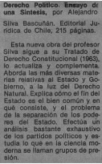 Derecho Político, Ensayo de una Síntesis