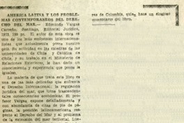 América Latina y los problemas contemporáneos del derecho del mar.