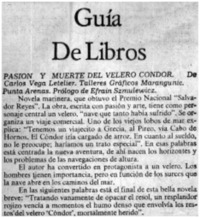 Pasión y muerte del velero cóndor.